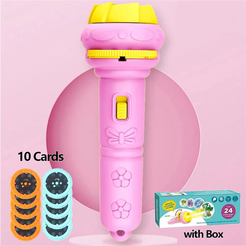 10 Cards Cartoon Projection Flashlight 80 Patterns