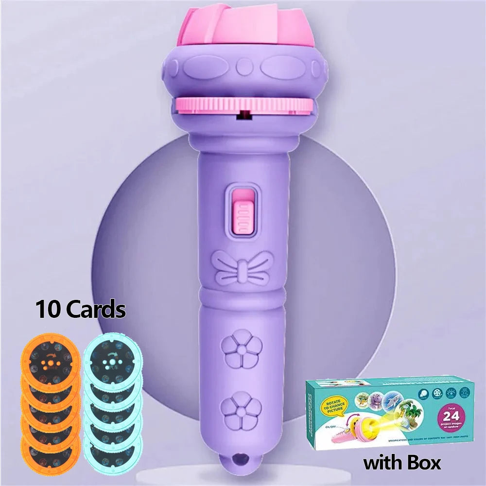 10 Cards Cartoon Projection Flashlight 80 Patterns